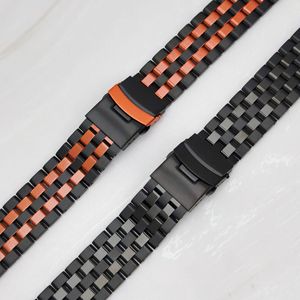 Bracelet de montre de luxe à sept maillons en <span class=keywords><strong>acier</strong></span> inoxydable, bicolore, universel 22 mm pour montre connectée, idéal pour le style professionnel - Product Image 4