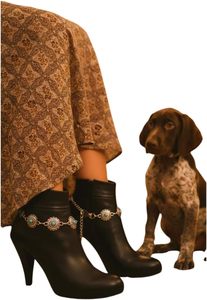 Women S PCS Western Boot Chain <b>Bracelets</b> Silver Metal Chain Anklet With Turquoise Blue Flower Charms Adjustable Shoe Ethinc Jewe - Product Image 2