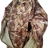 Poncho isolé camouflage avec capuche - Sac de couchage portable convertible pour la chasse au canard/au cerf, la pêche, le camping et les sports de plein air
