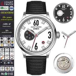 Orologio da Uomo Meccanico Classico Vintage 40mm con Data, in Acciaio Inossidabile, Cinturino in Pelle, Subacqueo, Personalizzabile con Logo, Vendita all'Ingrosso - Product Image 1