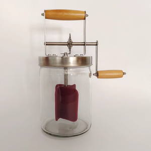 Bán buôn 1L 1.5L bơ churner Mason lọ thủy tinh bơ nhà sản xuất bơ churner Mason <span class=keywords><strong>Jar</strong></span> với bánh răng thép không gỉ và tay quay - Product Image 2