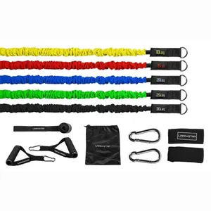 D 100LBS lateks spor direnç borusu bantları Set Anti Break için kollar bacak ev spor egzersiz halat elastik çekme dize