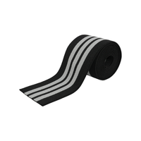 Bande élastique en polyester de 8 cm, blanche et noire, personnalisée, tissée sur mesure