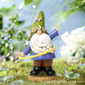 Figura decorativa de duende con aro de hula luminoso para jardín, adorno decorativo para patio de villa, regalo. - Product Image 5