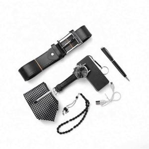Coffret Cadeau Montre Homme Quartz Style Dessin Animé Tendance 2025 avec Ceinture en Cuir, Cravate et Stylo – Impression UV, Logo Personnalisé, Promotionnel pour Entreprises - Product Image 3