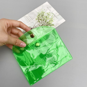 Sacchetti trasparenti in PVC di plastica con <span class=keywords><strong>chiusura</strong></span> <span class=keywords><strong>a</strong></span> <span class=keywords><strong>scatto</strong></span> in vinile richiudibile in PVC colorato trasparente personalizzato sfuso - Product Image 2