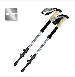 walking stick telescopic baton Hiking trekking poles Aluminum Alloy Metal Folding Cane crutches Non Slip Rubber canes