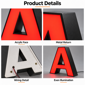 Insegne a LED YIJIAO con <span class=keywords><strong>lettere</strong></span> personalizzate per negozi, insegne <span class=keywords><strong>3D</strong></span> per interni ed esterni - Product Image 5