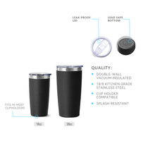 Tasse à café de voyage à gravure laser Tasse thermique 10 oz 20 oz Camping Tumbler Thermos Tasse de voiture à revêtement en poudre avec logo