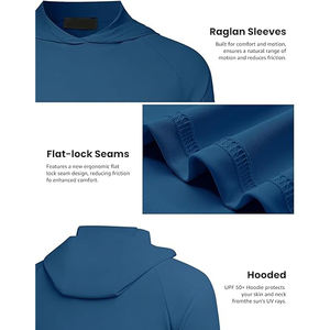 เสื้อตกปลากันน้ำพิมพ์ซับลิเมชันสำหรับผู้ชายผ้าใยไผ่แห้งเร็ว UPF 50 + ป้องกันแสงแดดระบายอากาศกันยูวี - Product Image 3