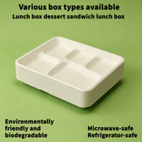 Barquettes et assiettes en bagasse biodégradables, jetables et réutilisables, robustes, avec plateau à 5 compartiments, pour mariages et réceptions de luxe