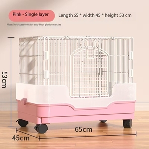Grand espace simple et <span class=keywords><strong>Double</strong></span> couche fil de fer lapin et cochon d'inde <span class=keywords><strong>Cage</strong></span> anti-éclaboussures Villa accessoires solide motif boîte emballée - Product Image 6