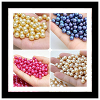 Perles d'eau douce naturelles rondes brillantes colorées Muses Jewels 7mm-8mm, non percées, en vrac, vente en gros, accessoires faits main pour mariages