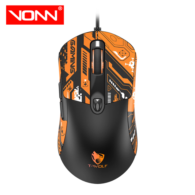 T-WOLF G550 Wired Gaming Mouse 6 Button 7200DPI LED Backlit Optical USB Game Mouse for PC Computer Gamer