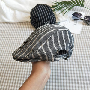 Vente en gros de haute qualité printemps et automne bébé garçons casquette à rayures bébé <span class=keywords><strong>béret</strong></span> en coton - Product Image 2