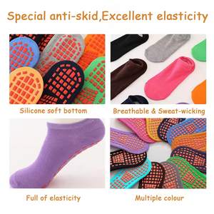 جوارب ترامبولين رياضية مانعة للانزلاق للبيع بالجملة، جوارب ملونة بقبضة مضادة للانزلاق للملاعب الداخلية للأطفال والكبار - Product Image 5