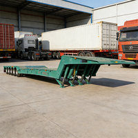 Semi-remorque à plateau bas à col de cygne pliable hydrauliquement à 5 essieux avec suspension mécanique pour le transport d'équipements lourds