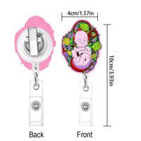 XINXUHONG AP-017 Porte-badge extensible en acrylique motif cœur et poumon, vente en gros OEM