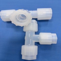 Raccord en T en PFA, connecteur en T à filetage mâle en fluoroplastique, T égal en PFA, joint de tube résistant à la corrosion pour l'électronique semi-conductrice et les laboratoires