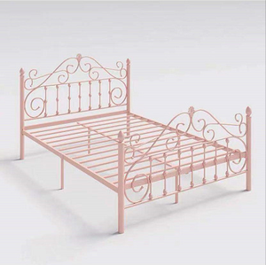 Lit en métal en vente chaude avec un design moderne, cadre de lit en fer de taille king pour la maison, meubles de chambre à coucher, lit en métal forgé pour <span class=keywords><strong>auberge</strong></span> - Product Image 5