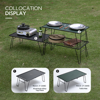 CAMPIGNMOON étagère de rangement personnalisée 4 étagères camping pique-nique extérieur IGT ensemble table et chaise table de camping pliante en métal avec sac