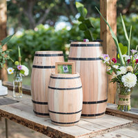 Décor de tonneau de vin de bière en bois de chêne naturel de 60cm seau à glace portable durable de fête rouge pour les boissons