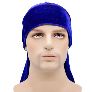<span class=keywords><strong>Durag</strong></span> en satin rayé doré à longue queue, style chapeau de pirate, best-seller - Product Image 1