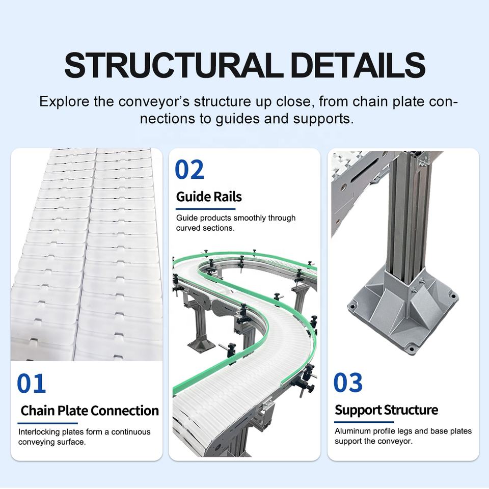 Transfer Shipping Line Custom Iso 9001 Certified 90 Degree Curved Flexible Chain Conveyor With ...