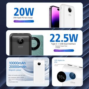 Novo P10/P20pro Tipo-C Grande Capacidade 15W Carregamento Rápido Display Digital Portátil Fonte de Alimentação Móvel Li-Polímero - Product Image 2