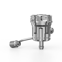 Réservoir de liquide de frein et d'embrayage pour moto en aluminium CNC 6061, coupelle d'huile bleu brûlé avec support intégré, pièce de modification universelle