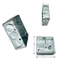 CETL-Zertifizierte Outdoor 4-Zoll-Elektrobox aus Verzinktem Stahl, Quadratische Elektroboxen, Metallene Silberne Anschlussdose mit Erhöhter Erdungsschraube