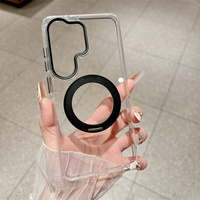 Casing HP Metal Holder 360 Grosir untuk Samsung A17 A57 A16 S23 S24 S25 S26 Ultra, Pengisian Daya Magnetik Nirkabel, Cover Transparan