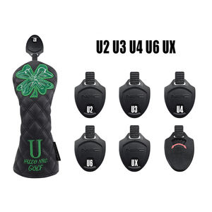 Benutzer definierte Golf <span class=keywords><strong>Head</strong></span> Covers Rhombus Vier blättriges Kleeblatt muster PU-Leder Golf Wood <span class=keywords><strong>Head</strong></span> <span class=keywords><strong>Cover</strong></span> Treiber/Fairway/ Hybrid <span class=keywords><strong>Head</strong></span> <span class=keywords><strong>Cover</strong></span> - Product Image 4