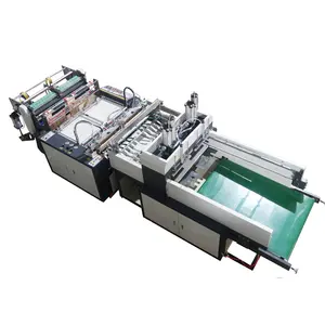 high speed double lines shopping bag plastic heat sealing machine