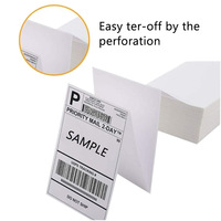 Etiquettes d'adresse en PVC, pliables en éventail, étanches, compatibles, 4x6, étiquettes thermiques directes, 6 pouces