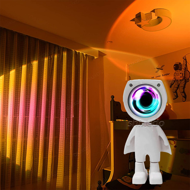 LED Projectors Night Light Sunset Lamp RGB LED Ring Light Color Lamp USB Rainbow Lamp Desk Decoration Home Atmosphere Lighting
