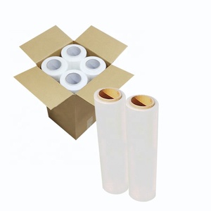 Suministro chino logística transparente Jumbo LLDPE rollo de película elástica fundición 20 micras envoltura de paleta película retráctil embalaje a mano - Product Image 1