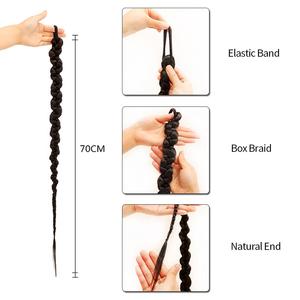 Extension de queue de cheval tressée synthétique longue droite à la mode pour les femmes postiche de style à usage quotidien naturel - Product Image 2