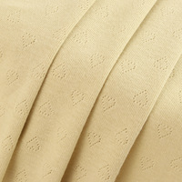 Tissu en coton biologique 100% doux et écologique Boran Textile, tricoté en jacquard à motif de cœur, pointelle, pour pyjama et vêtements de détente