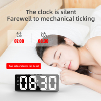 Jam Alarm elektronik Led Digital, jam Alarm elektronik Led Digital, tampilan suhu, jam meja siswa, samping tempat tidur, Jam Alarm