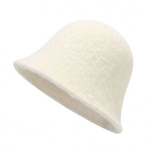 Versión Coreana 2025 del Nuevo Sombrero de Otoño e Invierno para Mujer, Color Puro, Combinable con Todo, Sombrero de Pescador Rosa de Algodón - Product Image 5