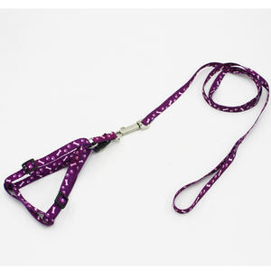 Set <span class=keywords><strong>Harness</strong></span> hewan peliharaan poliester pabrik nilon lembut murah terbaru tali anjing motif kustom untuk anak anjing kecil - Product Image 6