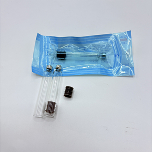 Transparent 3ml Glass Cartridge Disposable Beauty Refill Tube with <b>Aluminum</b> Lid and Rubber Stopper Cosmetic Liquid <b>Container</b> - Product Image 1