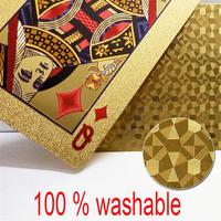 Cartes à jouer originales en or 24 carats, plaquées or, de haute qualité, en plastique, poker Jackaroo, finition lin