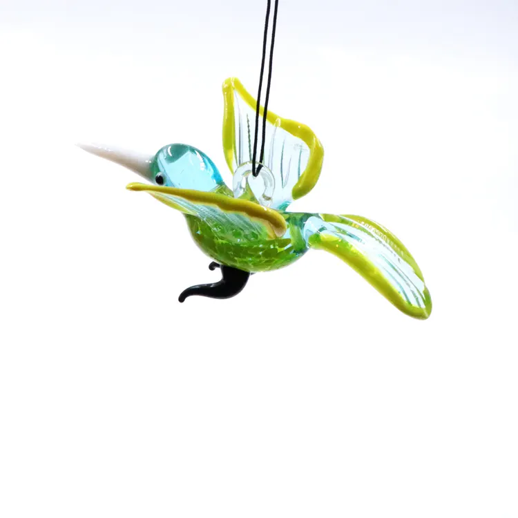 Pendurado murano de vidro artesanato, animal escultura hummingbird estatueta enfeites
