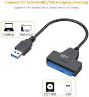 Fabricante de cables Usb 3,0 a Sata 22pin Cable convertidor externo a granel más barato 2,5 Sata Iii Hdd controlador de disco duro
