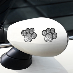 1 Pieza de Adhesivos Decorativos de Cristal con Huella de Cachorro para Coche, Adhesivos de Pedrería con Forma de Pata de Perro para Parachoques y Ventanas de Coche - Product Image 3