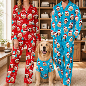 Ensemble Pyjama Doux et Chaud Impression à la Demande pour Femme, Vêtements de Nuit et d'Intérieur pour Noël - Product Image 1