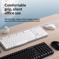Rapoo X1800S 2.4G Set Keyboard dan Mouse Nirkabel 104 Tombol Ukuran Penuh Anti Bocor Senyap 1000DPI untuk Kantor PC Laptop