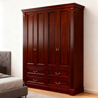 Armoire en bois brun, meuble de rangement pour vêtements, panneau de particules peint, corps d'armoire en panneau de densité, sans peinture, sain